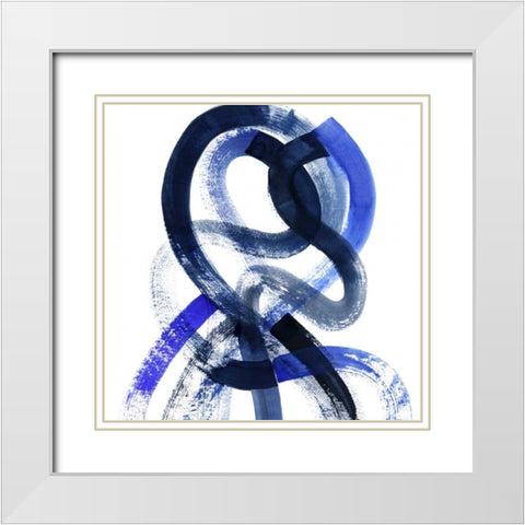 Blue Kinesis V White Modern Wood Framed Art Print with Double Matting by Popp, Grace