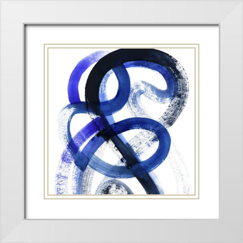 Blue Kinesis VI White Modern Wood Framed Art Print with Double Matting by Popp, Grace