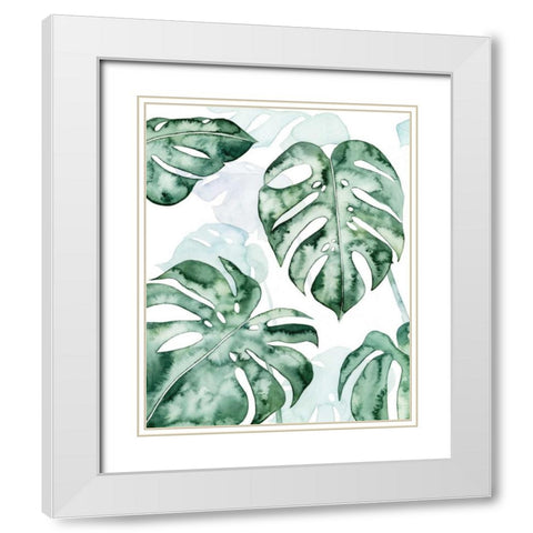 Split Leaf I White Modern Wood Framed Art Print with Double Matting by Popp, Grace