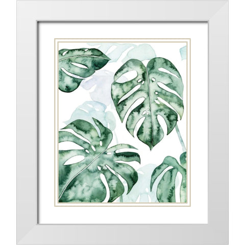 Split Leaf I White Modern Wood Framed Art Print with Double Matting by Popp, Grace