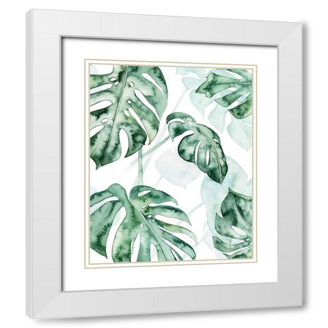 Split Leaf II White Modern Wood Framed Art Print with Double Matting by Popp, Grace