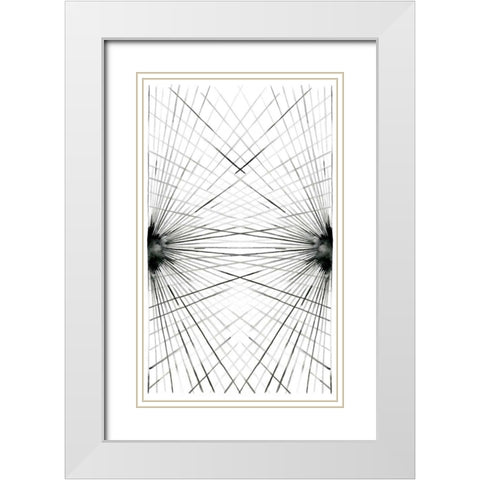 Rays III White Modern Wood Framed Art Print with Double Matting by Popp, Grace