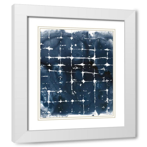 Indigo Ink Motif II White Modern Wood Framed Art Print with Double Matting by Vess, June Erica