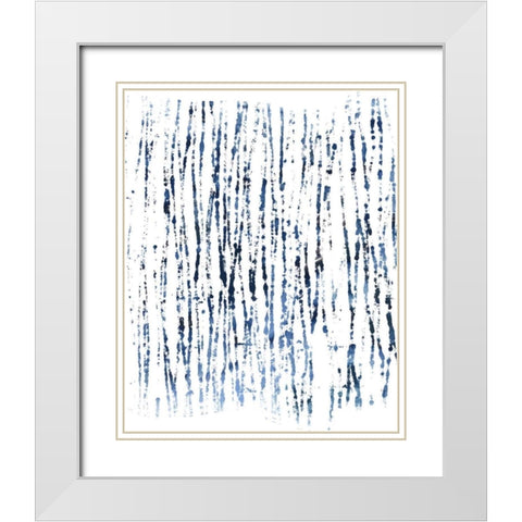 Indigo Ink Motif V White Modern Wood Framed Art Print with Double Matting by Vess, June Erica