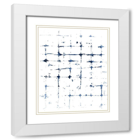 Indigo Ink Motif VII White Modern Wood Framed Art Print with Double Matting by Vess, June Erica