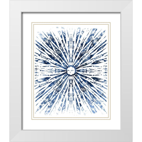 Indigo Ink Motif VIII White Modern Wood Framed Art Print with Double Matting by Vess, June Erica