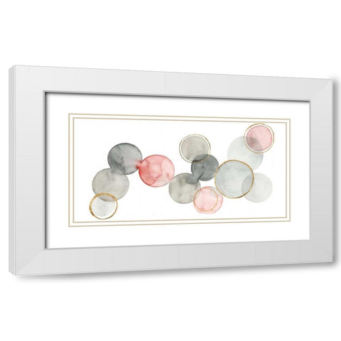 Gilded Spheres I White Modern Wood Framed Art Print with Double Matting by Popp, Grace