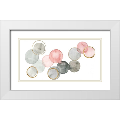 Gilded Spheres II White Modern Wood Framed Art Print with Double Matting by Popp, Grace