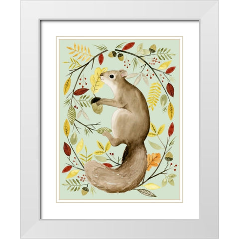 Autumn Wreath I White Modern Wood Framed Art Print with Double Matting by Popp, Grace