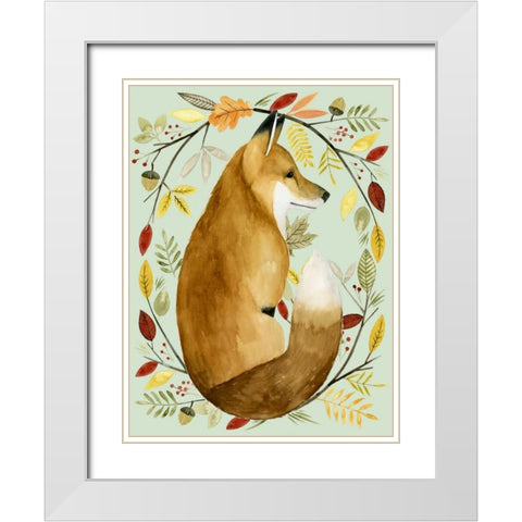 Autumn Wreath II White Modern Wood Framed Art Print with Double Matting by Popp, Grace