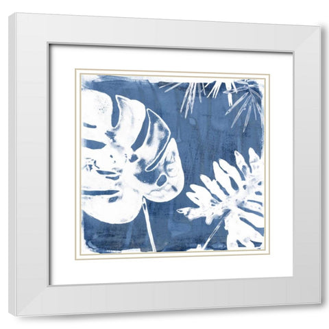 Tropical Indigo Impressions I White Modern Wood Framed Art Print with Double Matting by Vess, June Erica