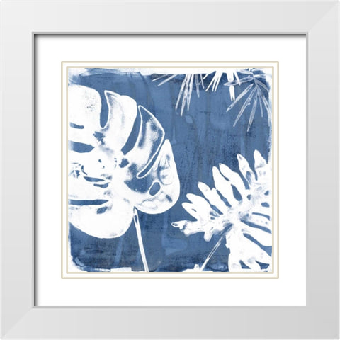 Tropical Indigo Impressions I White Modern Wood Framed Art Print with Double Matting by Vess, June Erica