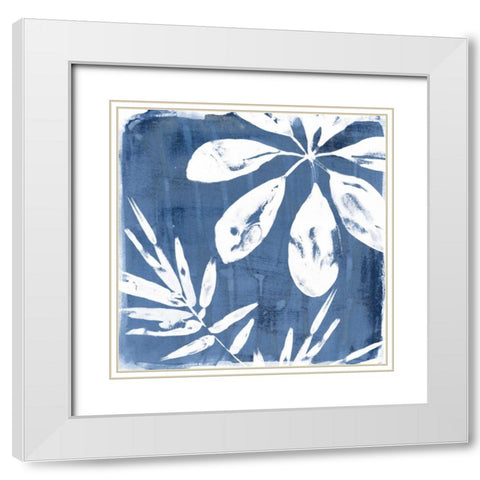 Tropical Indigo Impressions II White Modern Wood Framed Art Print with Double Matting by Vess, June Erica