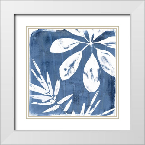 Tropical Indigo Impressions II White Modern Wood Framed Art Print with Double Matting by Vess, June Erica