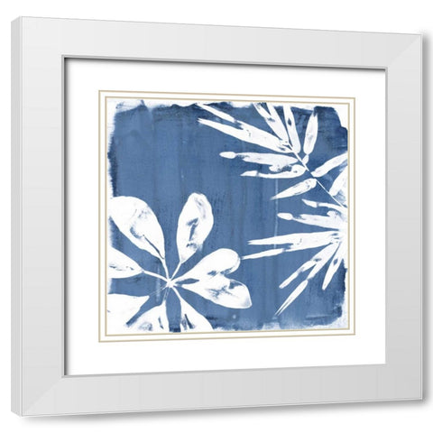 Tropical Indigo Impressions III White Modern Wood Framed Art Print with Double Matting by Vess, June Erica