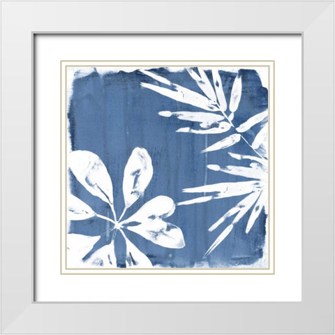 Tropical Indigo Impressions III White Modern Wood Framed Art Print with Double Matting by Vess, June Erica