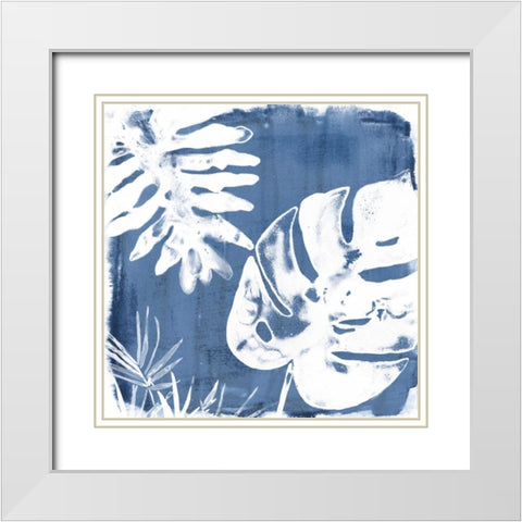 Tropical Indigo Impressions IV White Modern Wood Framed Art Print with Double Matting by Vess, June Erica