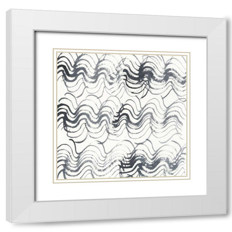 Stylus VII White Modern Wood Framed Art Print with Double Matting by Zarris, Chariklia