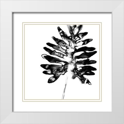 Monochrome Tropic III White Modern Wood Framed Art Print with Double Matting by Vess, June Erica