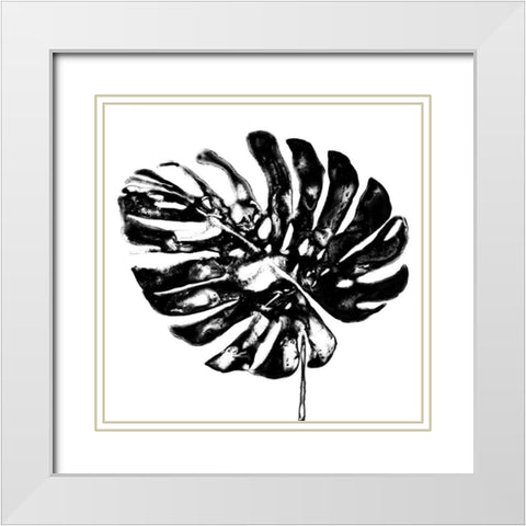 Monochrome Tropic V White Modern Wood Framed Art Print with Double Matting by Vess, June Erica
