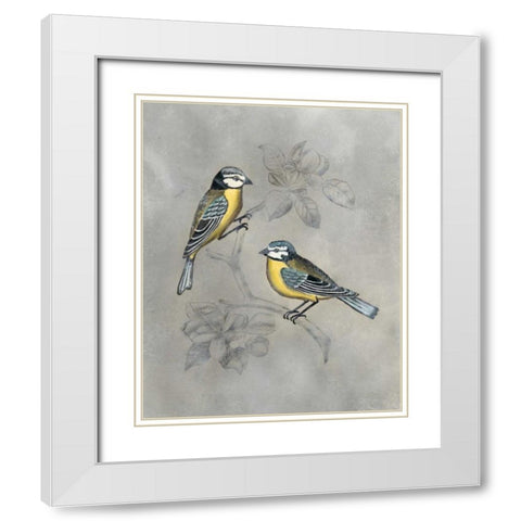 Silvered Aviary I White Modern Wood Framed Art Print with Double Matting by McCavitt, Naomi
