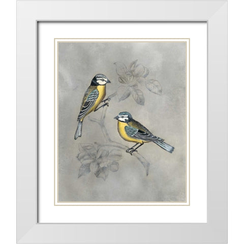Silvered Aviary I White Modern Wood Framed Art Print with Double Matting by McCavitt, Naomi