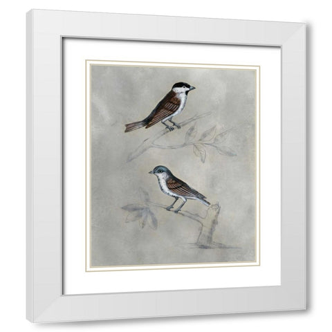Silvered Aviary III White Modern Wood Framed Art Print with Double Matting by McCavitt, Naomi