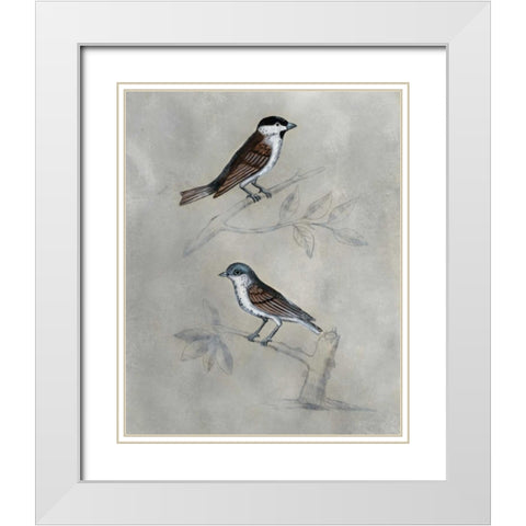 Silvered Aviary III White Modern Wood Framed Art Print with Double Matting by McCavitt, Naomi