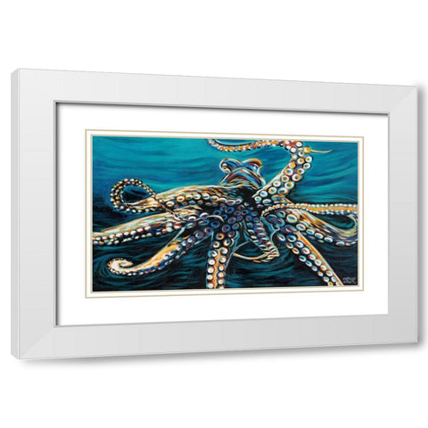 Wild Octopus II White Modern Wood Framed Art Print with Double Matting by Vitaletti, Carolee