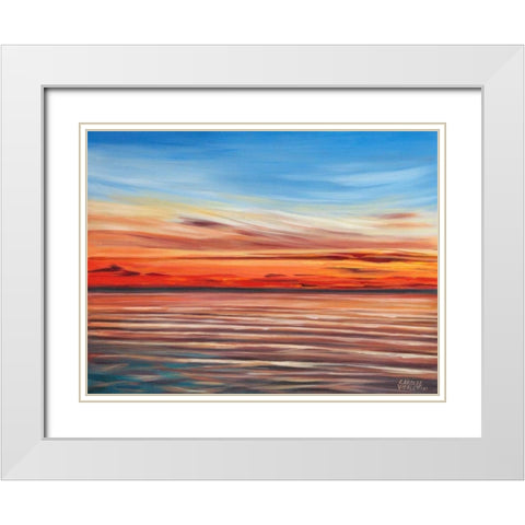 Tranquil Sky II White Modern Wood Framed Art Print with Double Matting by Vitaletti, Carolee