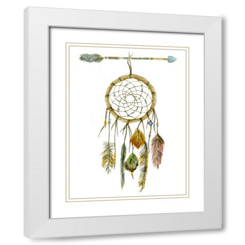 Dreamcatchers I White Modern Wood Framed Art Print with Double Matting by Wang, Melissa