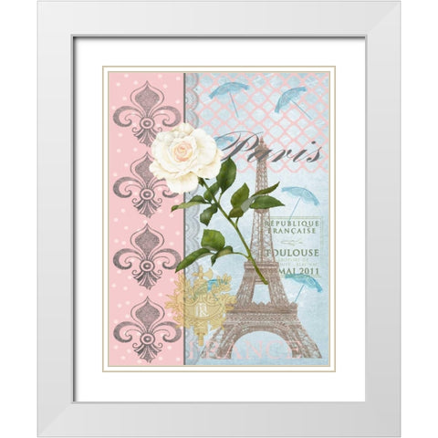 La Vie en Rose II White Modern Wood Framed Art Print with Double Matting by Reynolds, Jade