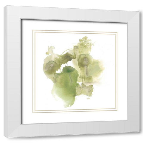 Foliose Gesture I White Modern Wood Framed Art Print with Double Matting by Vess, June Erica
