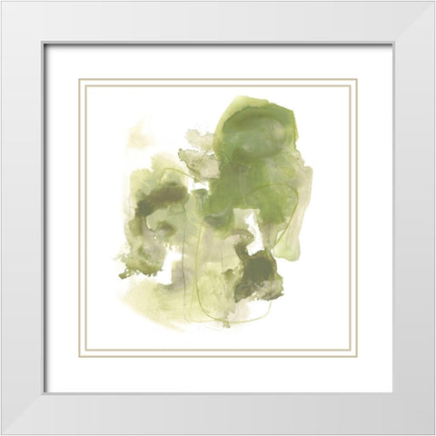 Foliose Gesture II White Modern Wood Framed Art Print with Double Matting by Vess, June Erica