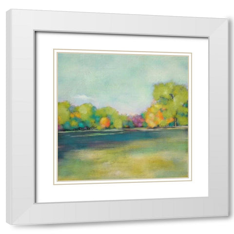 Parkview I White Modern Wood Framed Art Print with Double Matting by Zarris, Chariklia