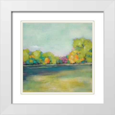 Parkview I White Modern Wood Framed Art Print with Double Matting by Zarris, Chariklia