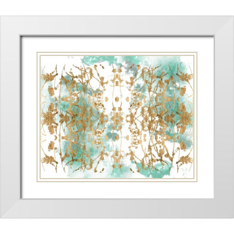 Verdant Mirror I White Modern Wood Framed Art Print with Double Matting by Goldberger, Jennifer