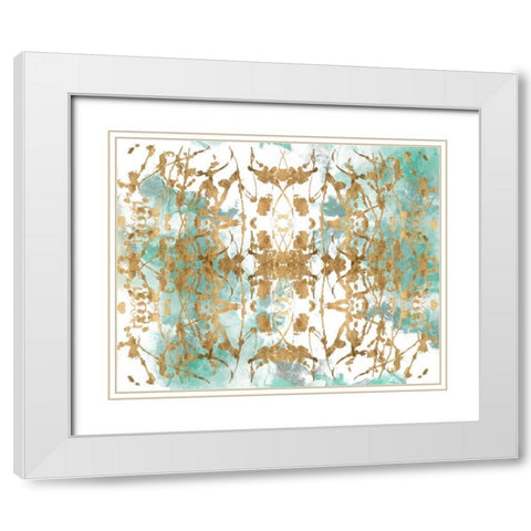 Verdant Mirror II White Modern Wood Framed Art Print with Double Matting by Goldberger, Jennifer