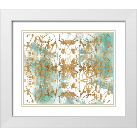 Verdant Mirror II White Modern Wood Framed Art Print with Double Matting by Goldberger, Jennifer