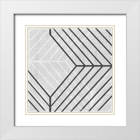 Diametric IV White Modern Wood Framed Art Print with Double Matting by Vess, June Erica