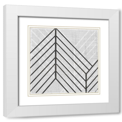 Diametric V White Modern Wood Framed Art Print with Double Matting by Vess, June Erica