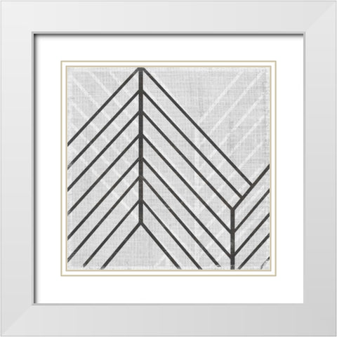 Diametric V White Modern Wood Framed Art Print with Double Matting by Vess, June Erica