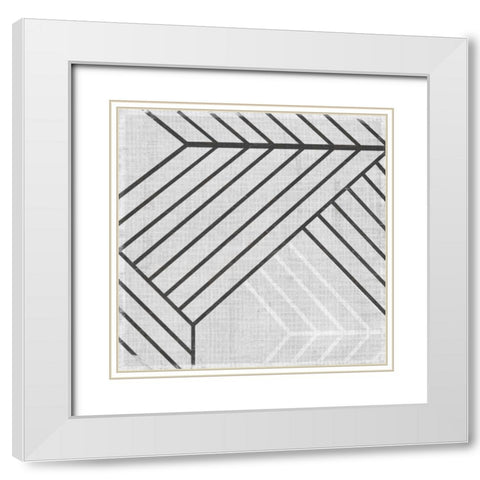 Diametric VI White Modern Wood Framed Art Print with Double Matting by Vess, June Erica