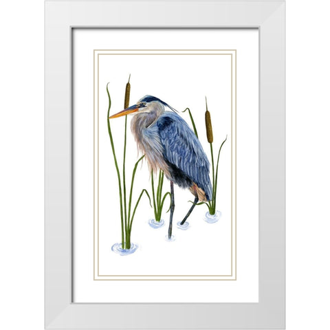 Beside the Lake I White Modern Wood Framed Art Print with Double Matting by Wang, Melissa