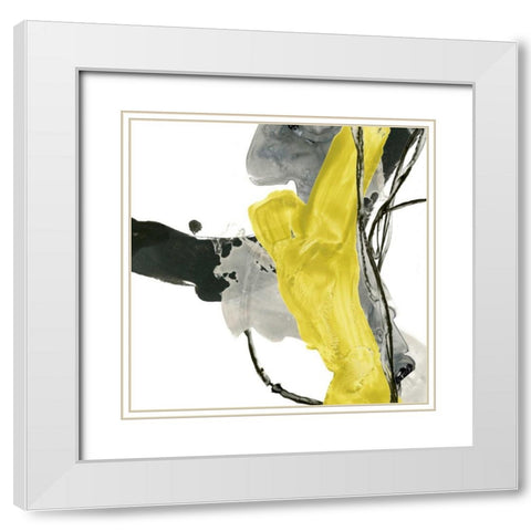 Citron Flux II White Modern Wood Framed Art Print with Double Matting by Vess, June Erica