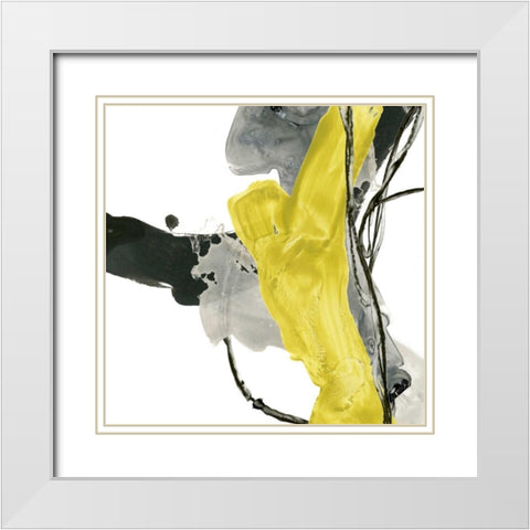 Citron Flux II White Modern Wood Framed Art Print with Double Matting by Vess, June Erica