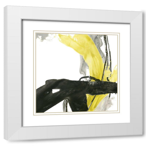 Citron Flux IV White Modern Wood Framed Art Print with Double Matting by Vess, June Erica