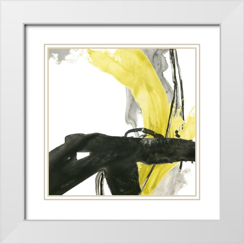 Citron Flux IV White Modern Wood Framed Art Print with Double Matting by Vess, June Erica