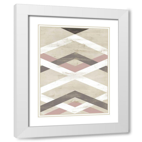 Midpoint IV White Modern Wood Framed Art Print with Double Matting by Vess, June Erica