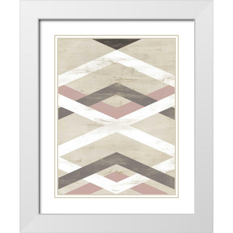 Midpoint IV White Modern Wood Framed Art Print with Double Matting by Vess, June Erica